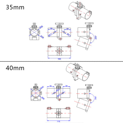 RJXHOBBY 35mm 40mm 45mm Aluminum Folding Drone Arm for Tube Joint Hinge UAV Multicopter Drone