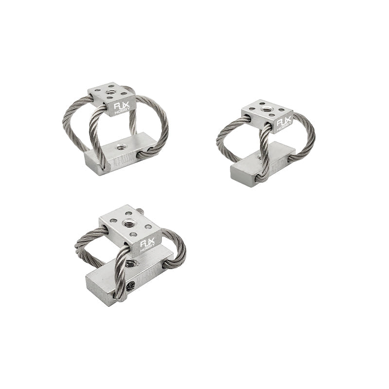 RJXHOBBY M3 steel wire rope isolator gimbal dampener mounts with aluminum blocks and wire loops