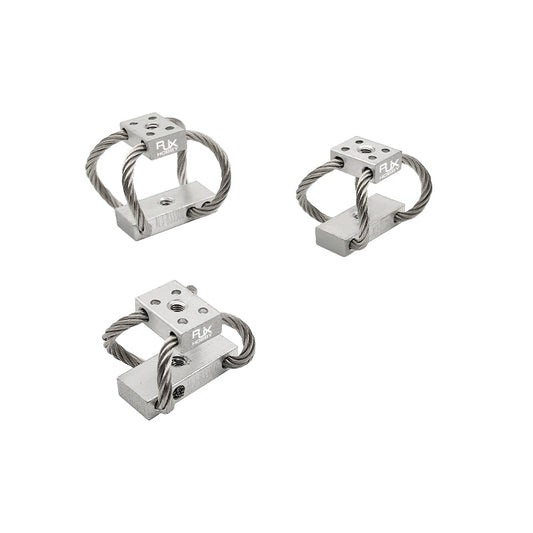 RJXHOBBY M3 steel wire rope isolator gimbal dampener mounts with aluminum blocks and wire loops