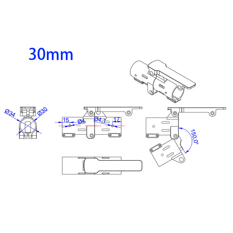 RJXHOBBY 30 / 40 / 45 / 50mm V2 Quick-Remove Folding Drone Arm for Plant Protection UAV Multicopter