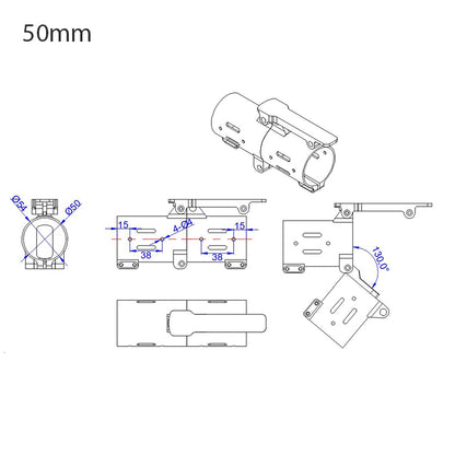 RJXHOBBY 30 / 40 / 45 / 50mm V2 Quick-Remove Folding Drone Arm for Plant Protection UAV Multicopter