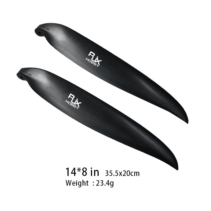 RJX 1Par de Hélices Plegables 14x8in 13x6.5in Para Avión RC Hélices Ala Fija