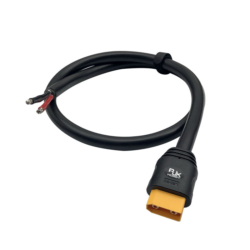 RJX XT90H Male Plug Power Cord LSD-50 80cm, 50A DC 500V, Brass Gold-Plated Connector w/ Fixed Seat
