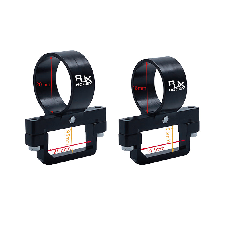 RJXHOBBY XT90 plug fixed seat mount clamps with 18mm and 20mm ring sizes and 21.1mm base width