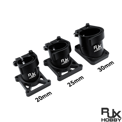 RJX Hobby quick-release tripod fixed seat clamps with base plates in 20mm, 25mm and 30mm sizes