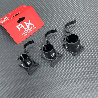 Three RJX Hobby quick-release aluminum clamp mounts with lever locks in 20/25/30mm sizes