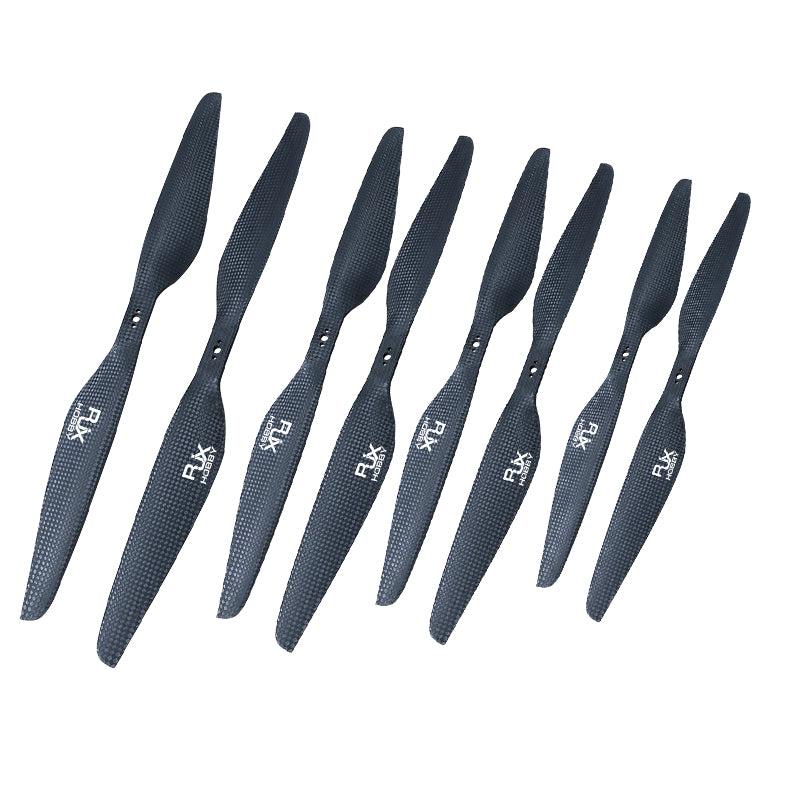 1pair RJX 16x5.4 / 17x5.8 / 17x7.5 / 18x6.1 / 19x5.7 / 20x6 / 21x6.3 / 22x6.6 inch carbon fiber propeller for UAV