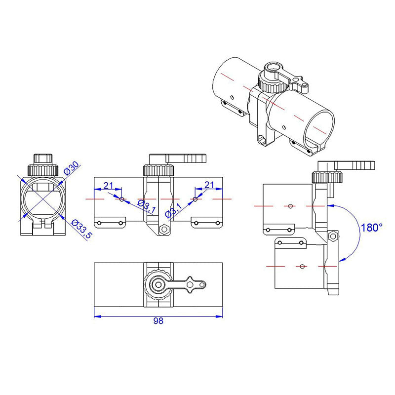 Durable aluminum construction ensures robustness and precision with CNC machining.