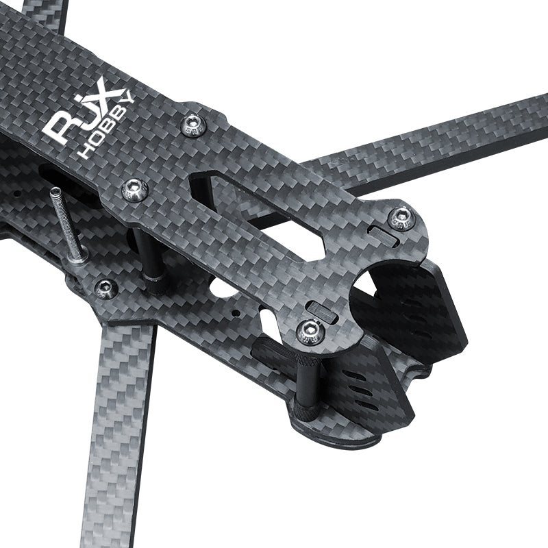 Carbon fiber frame with matte finish offers lightness and strength.