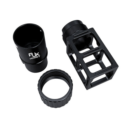 RJX Hobby quick-release folding arm pipe clamp set with threaded sleeve, locking ring, and bracket