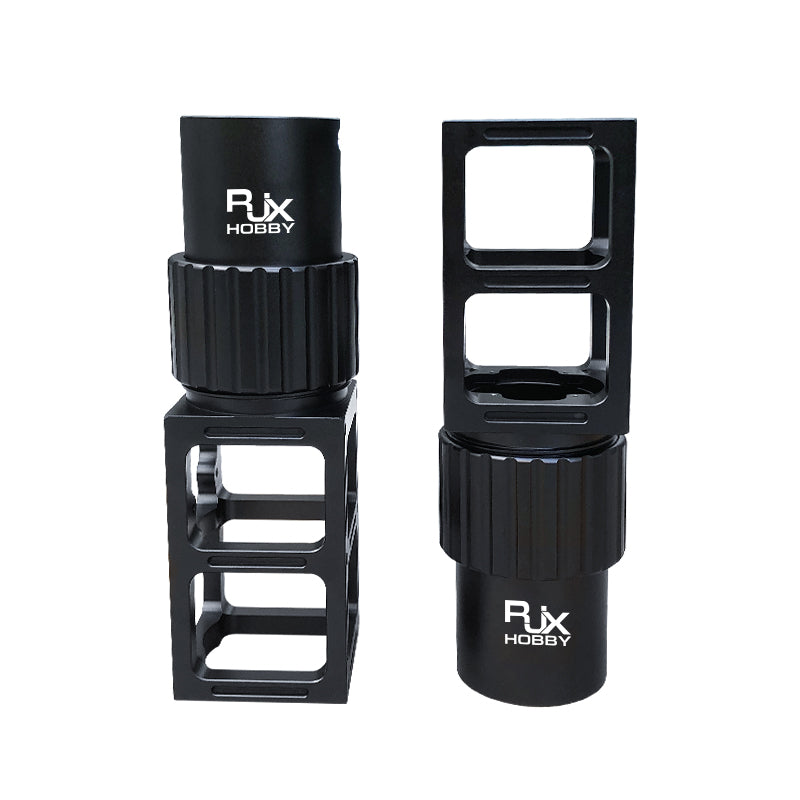 RJX Hobby quick-release folding arm pipe clamp with knurled collar and slotted bracket for UAV drone arms