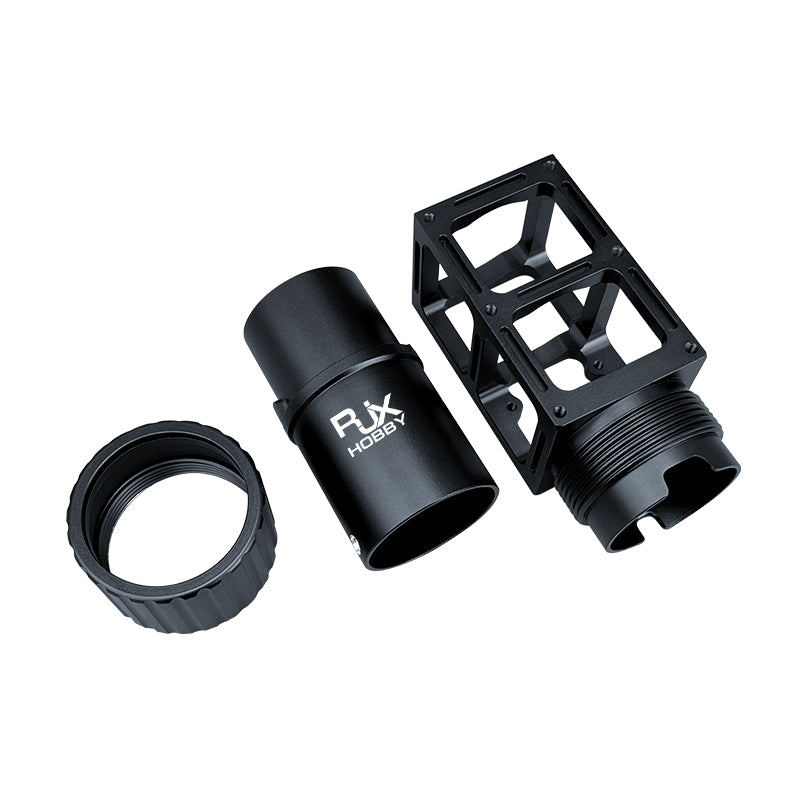 RJX Hobby quick release folding arm pipe clamp set for UAV drone, black metal clamp body with locking ring