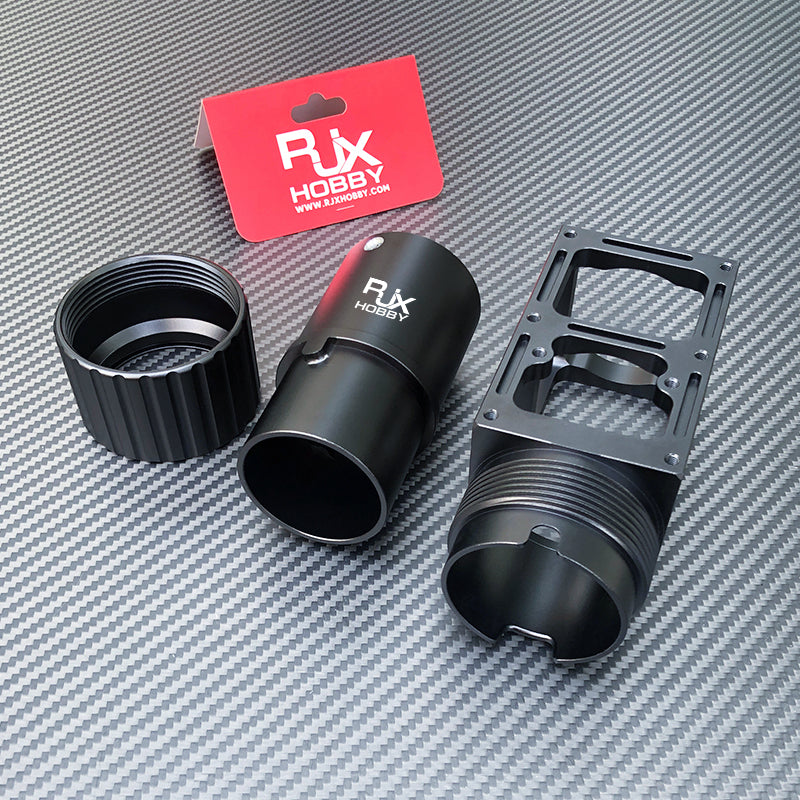 RJX Hobby quick-release folding arm pipe clamp parts with threaded collar and mounting bracket for UAV drone