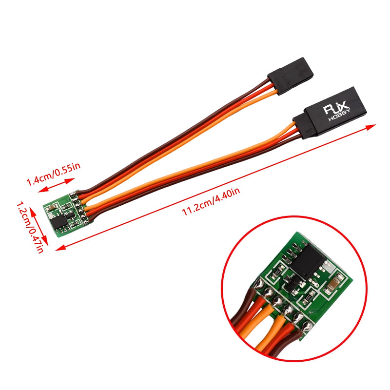RJX 5pcs Inverseur de signal servo universel 4-6V 2A pour servomoteur à basse tension pour avion RC V-tail