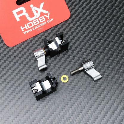RJX 2pcs Tarot Mount, RJX Tarot mount hardware set with two black clamp mounts, silver locking levers, screw, and washer