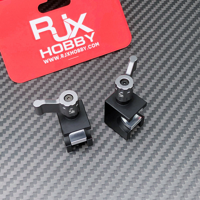 RJX 2pcs Tarot Mount, Pair of RJX Hobby metal mount clamps with lever locks for RC helicopter or drone frames