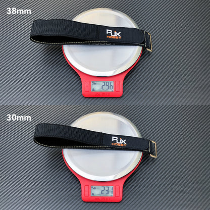 RJXHOBBY Kevlar Stitched Non-Slip Silicone Battery Strap, Zinc Alloy Buckle, 25/30/38mm, 500-1000mm