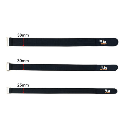 RJXHOBBY Kevlar Stitched Non-Slip Silicone Battery Strap, Zinc Alloy Buckle, 25/30/38mm, 500-1000mm