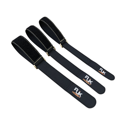 RJXHOBBY Kevlar Stitched Non-Slip Silicone Battery Strap, Zinc Alloy Buckle, 25/30/38mm, 500-1000mm