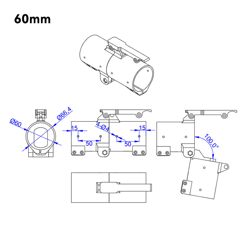 RJXHOBBY 1pc Quick Remove Folding Arm 60mm/70mm/80mm for Plant Protection UAV Multicopter