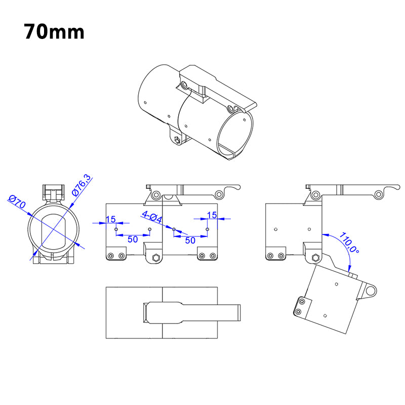 RJXHOBBY 1pc Quick Remove Folding Arm 60mm/70mm/80mm for Plant Protection UAV Multicopter
