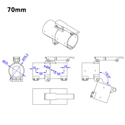 RJXHOBBY 1pc Quick Remove Folding Arm 60mm/70mm/80mm for Plant Protection UAV Multicopter