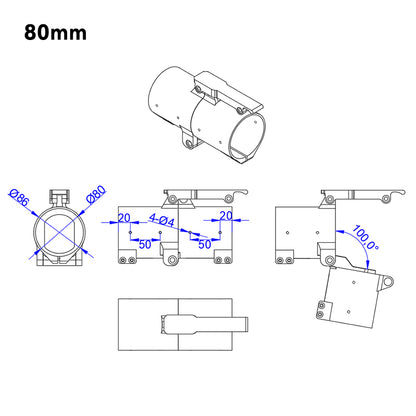 RJXHOBBY 1pc Quick Remove Folding Arm 60mm/70mm/80mm for Plant Protection UAV Multicopter