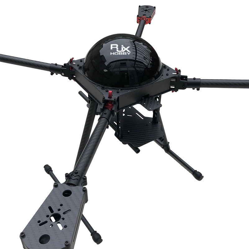 RJX 650mm 4-Axis Drone, Carbon fiber drone specifications: 650mm wheelbase, 680g frame weight, and compatible with various motors and controllers.