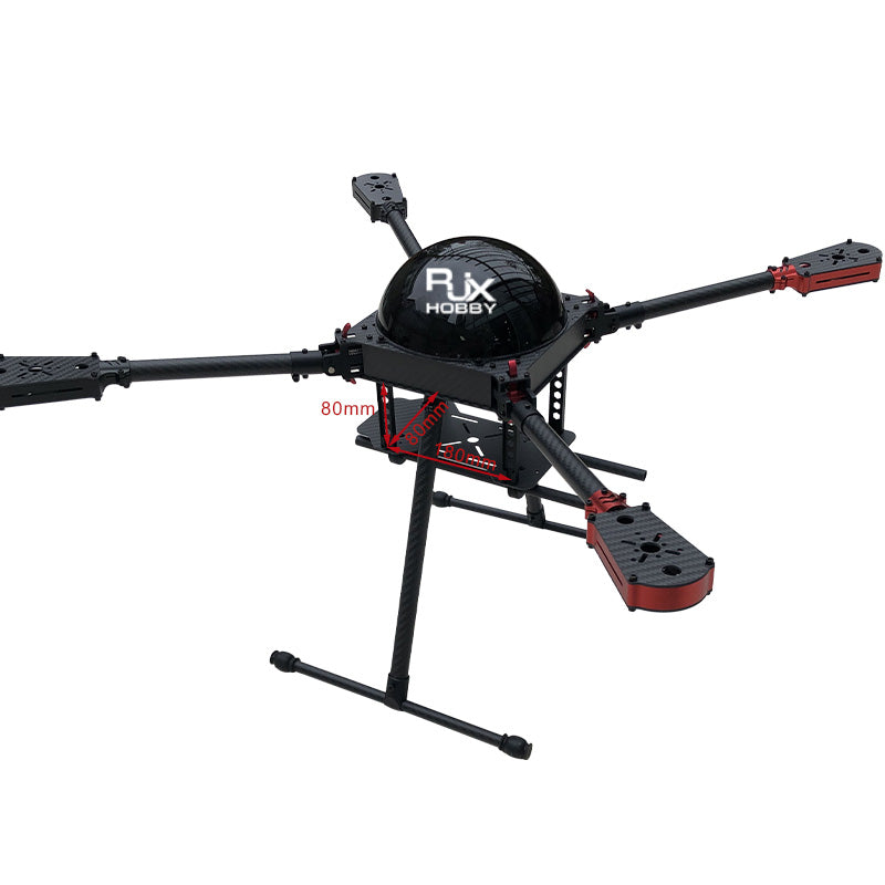 RJX 650mm 4-Axis Drone, Lightweight carbon fiber frame with 650mm wheelbase, balancing strength and portability.