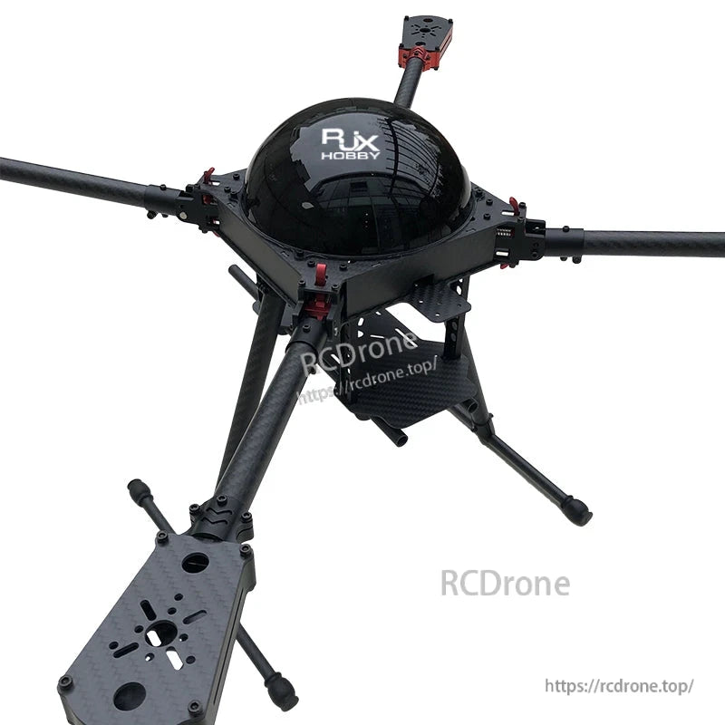 RJX Hobby carbon fiber folding quadcopter frame with umbrella arms, central dome and motor mount plates