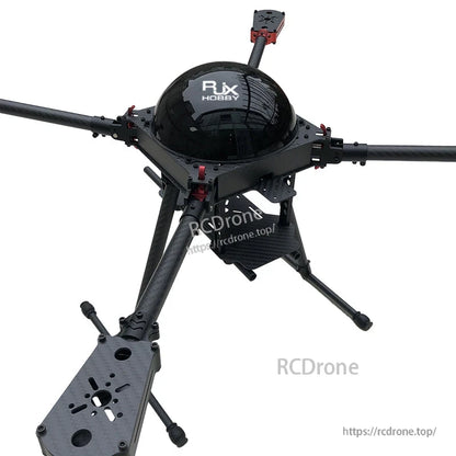 RJX Hobby carbon fiber folding quadcopter frame with umbrella arms, central dome and motor mount plates