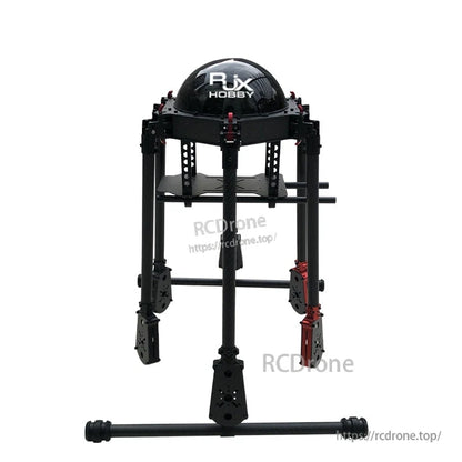 RJX Hobby carbon fiber folding multirotor frame with dome top and tall landing gear tubes