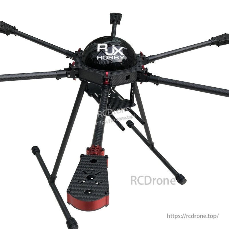 RJX850 carbon fiber umbrella folding hexacopter frame with landing gear and motor mount plates