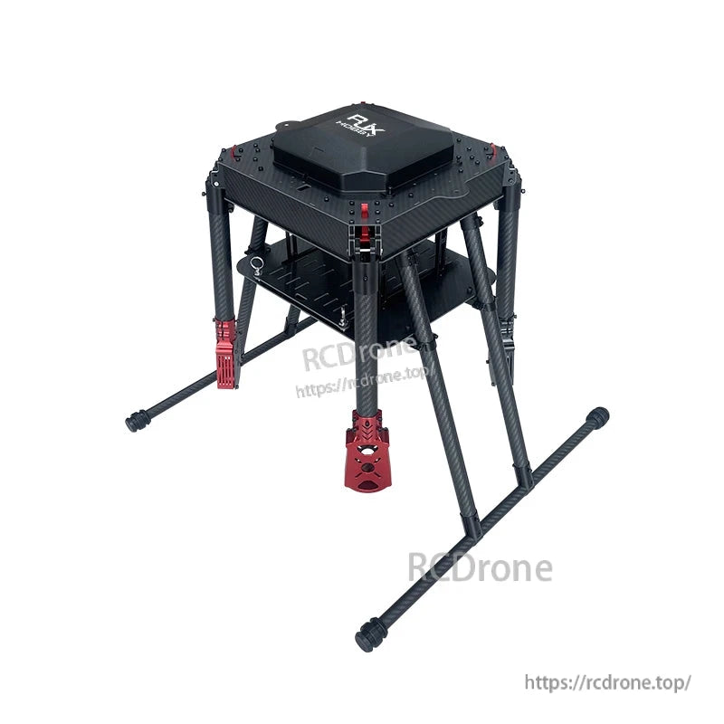 RJX900 carbon fiber folding quadcopter frame kit with tall landing gear and covered central body
