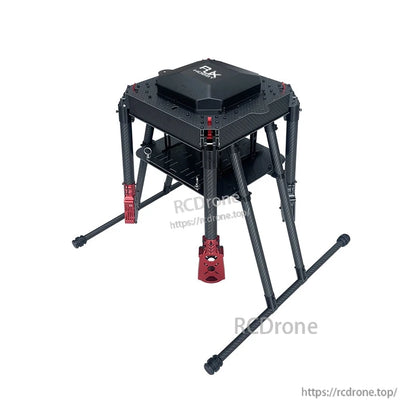 RJX900 carbon fiber folding quadcopter frame kit with tall landing gear and covered central body