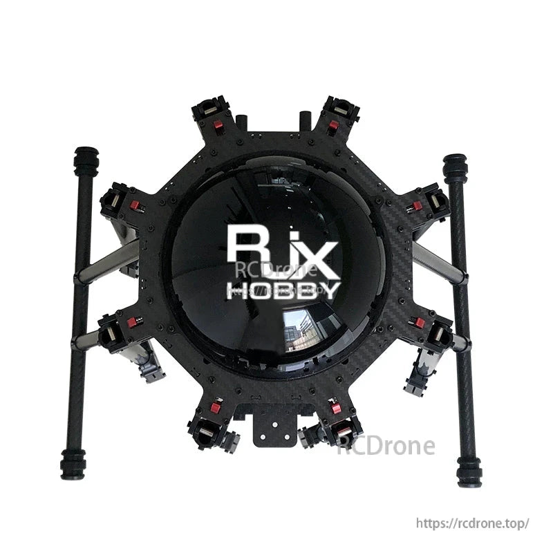 RJX950 950mm carbon fiber umbrella folding octocopter frame with 8 arms, motor mounts, and landing gear