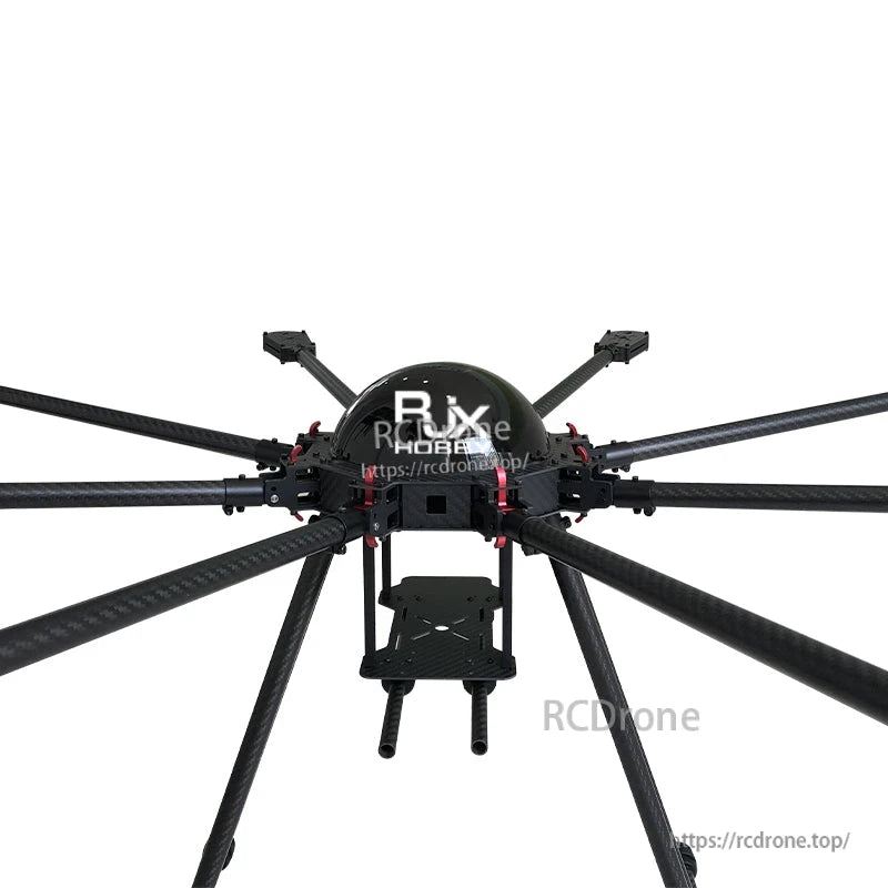 RJX950 950mm carbon fiber folding octocopter frame with eight arms, central dome hub, and landing gear
