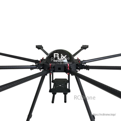 RJX950 950mm carbon fiber folding octocopter frame with eight arms, central dome hub, and landing gear