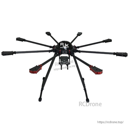 RJX950 950mm carbon fiber folding octocopter frame with eight arms, motor mounts, and landing gear
