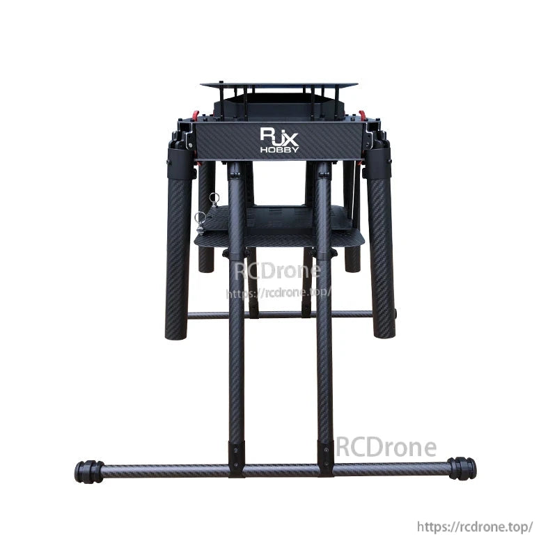 RJX950B carbon fiber umbrella folding quadcopter frame with tall landing gear and central mounting platform