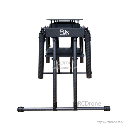 RJX950B carbon fiber umbrella folding quadcopter frame with tall landing gear and central mounting platform