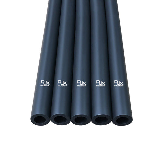 RJXHOBBY black foam damping sleeves for UAV landing gear, hollow protective tubes with printed logo