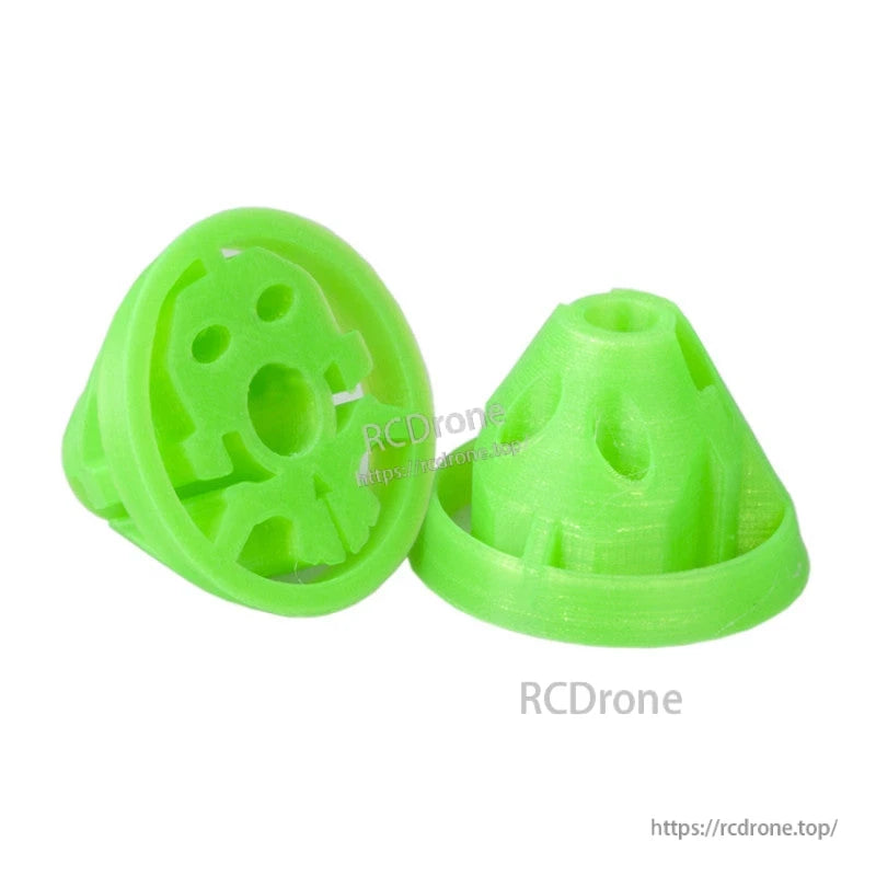 Two green 3D-printed protective covers for RC transmitter control sticks, 10mm size, set of 2