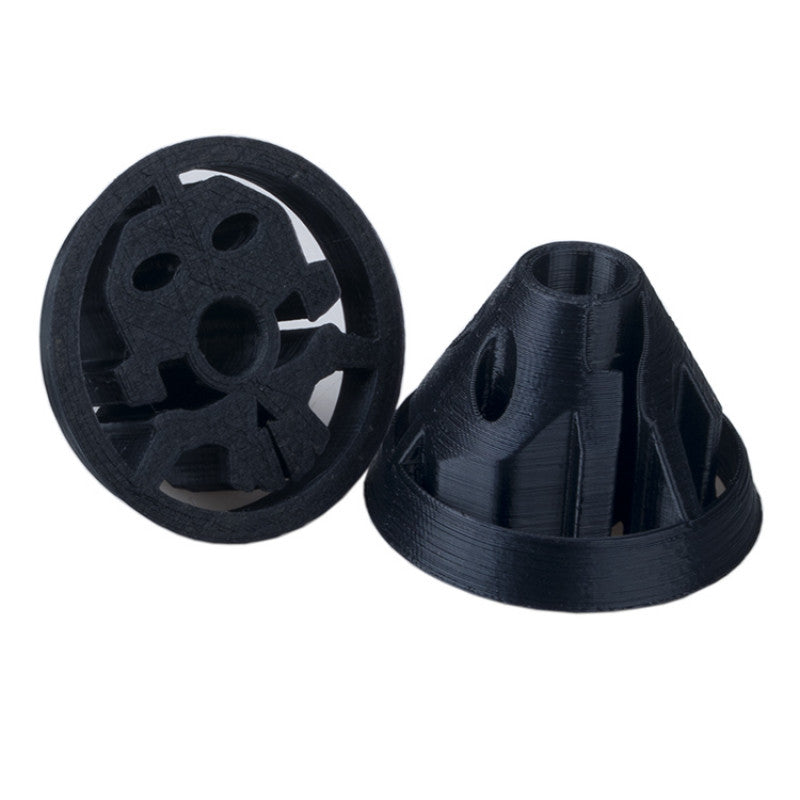 Two black 3D-printed protective covers for RC transmitter control sticks, 2-piece set for X9D