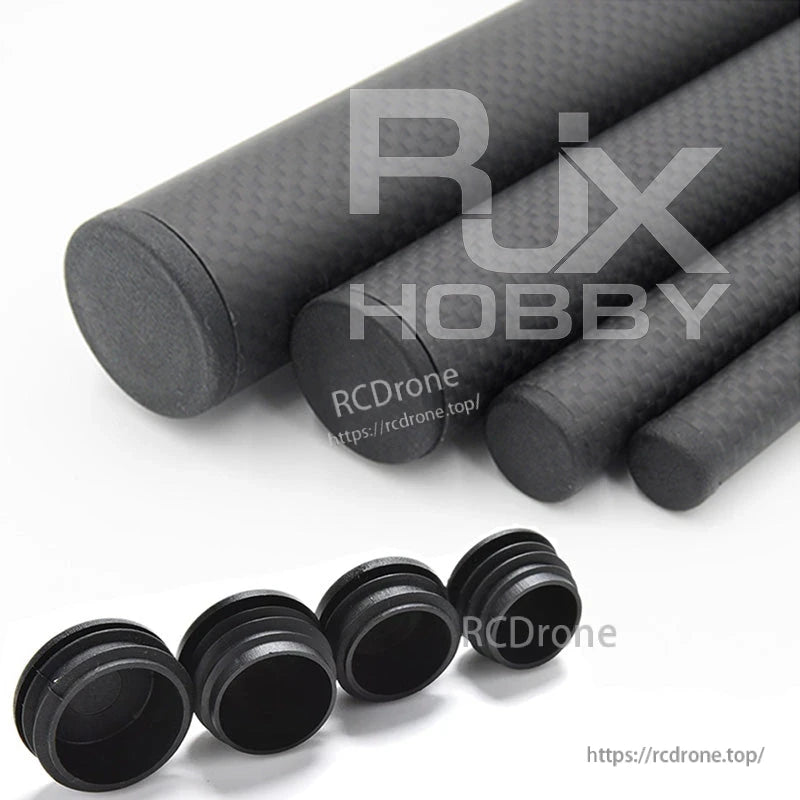 RJXHOBBY 10pcs Carbon Fiber Pipe Plug, Black carbon fiber tube end plugs beside carbon fiber rods, RJXHOBBY pipe plug set for round tubes