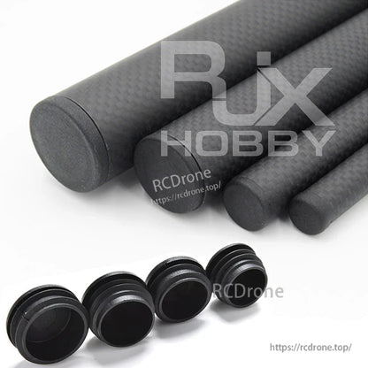 RJXHOBBY 10pcs Carbon Fiber Pipe Plug, Black carbon fiber tube end plugs beside carbon fiber rods, RJXHOBBY pipe plug set for round tubes