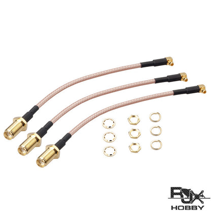 RJXHOBBY 120mm RG316 RF Pigtail Cable, RG316 RF pigtail cables with SMA female bulkhead connectors, right-angle u.FL ends, plus nuts and washers