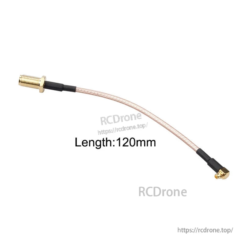 RJXHOBBY 120mm RG316 RF Pigtail Cable, RJXHOBBY RG316 RF pigtail cable, 120mm coax with SMA bulkhead connector and small right-angle micro connector