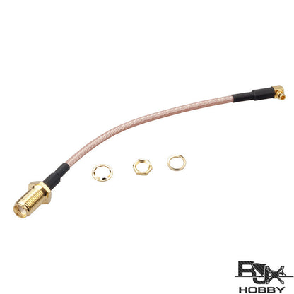 RJXHOBBY 120mm RG316 RF Pigtail Cable, 120mm RG316 RF pigtail cable with bulkhead SMA connector, right-angle micro RF plug, and mounting hardware