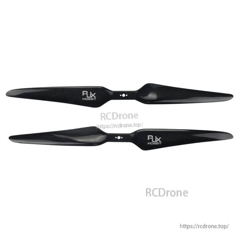 RJXHOBBY 1860 18-Inch 3K Carbon Fiber Propeller, RJXHOBBY 18-inch 3K carbon fiber propeller pair with black glossy finish and RJX logo for RC drones